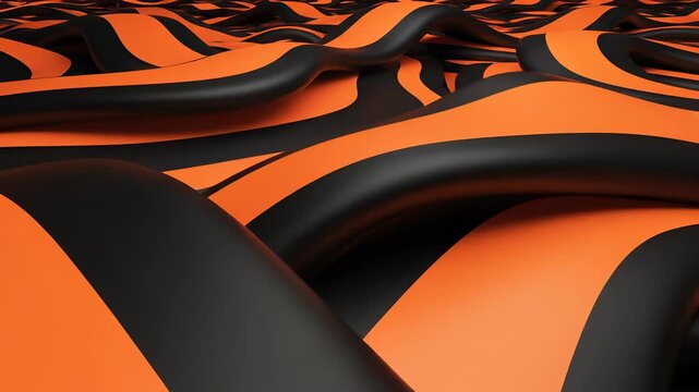 Swirling patterns of black and orange curves dominate this mesmerizing visual, exuding energy and dynamism, capturing the concept of continuous growth and forward momentum.