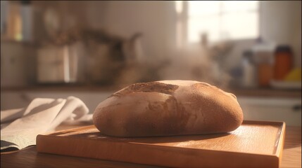 Warm Kitchen Scene with Fresh Winter Bread