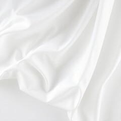 Crisp White Cotton Cloth Gentle Ripples Clean Appearance Fresh Fabric Texture Material Background