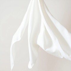 Crisp White Cotton Cloth Gentle Ripples Clean Appearance Fresh Fabric Texture Material Background