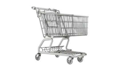Stylized shopping cart illustration with white lines on a black background