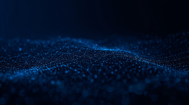 Abstract blue digital data wave background network technology connection