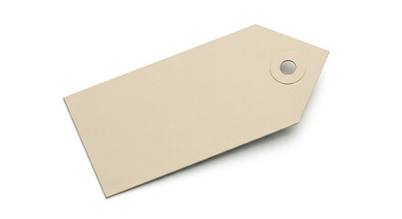 Blank beige tag product price label clothing tag merchandise tag isolated