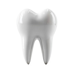 Shiny, smooth, white molar against a contrasting dark background