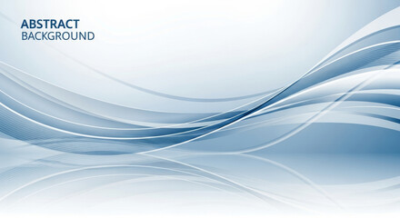 Fototapeta premium Abstract Background with Smooth Blue Curved Lines Design