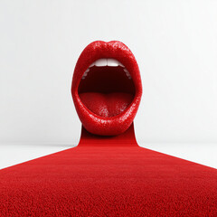 Open Red Mouth on Textured Path