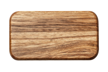 Wooden rectangular board with rounded edges, close-up on its texture