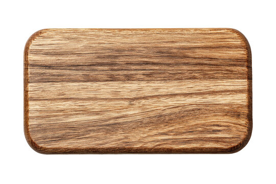 Wooden rectangular board with rounded edges, close-up on its texture