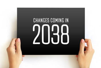 Obraz premium Changes Coming in 2038 - suggests that there will be significant shifts, developments, or modifications expected to occur in the year, text concept background