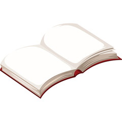 Open Blank Book With Red Cover And White Pages On Transparent Background Ideal For Study Or Writing Projects