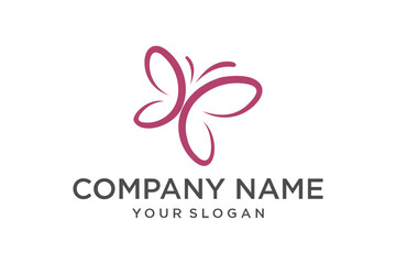 Minimalist Abstract Butterfly Logo Design Vector