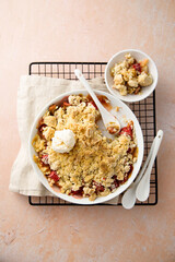 Plum crumble with cream cheese