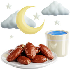Iftar Food 3D Icon for Ramadan Month