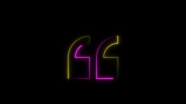 Yellow and Magenta Neon Quotation Mark Icon quote speech bubble