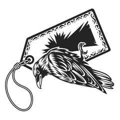 High detail price tag silhouette black fill white