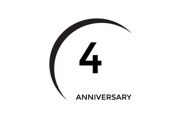 Obraz premium simple 4 anniversary design on a white background
