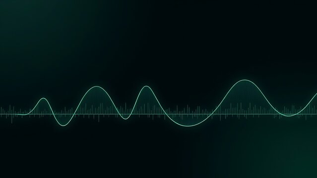 rhythmic. Green waveform pattern on dark minimalist background, abstract medical concept. STEM education sheets, lab safety posters, designed for STEM education and laboratory safety posters. - Powered by Adobe