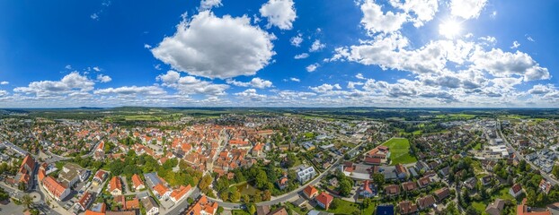 Die Stadt Altdorf im Nürnberger Land in Mittelfranken aus der Vogelperspektive