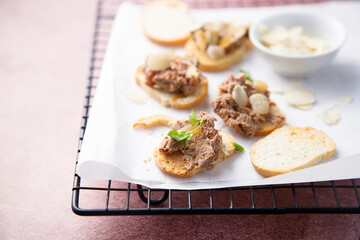 Homemade pate with almond