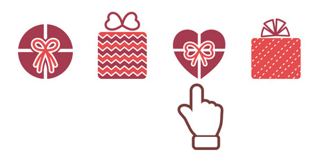 Finger Choose Gift Box Pointing Finger Graphic Vector