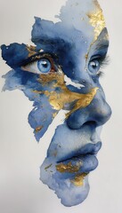 Abstract artistic painting of human face