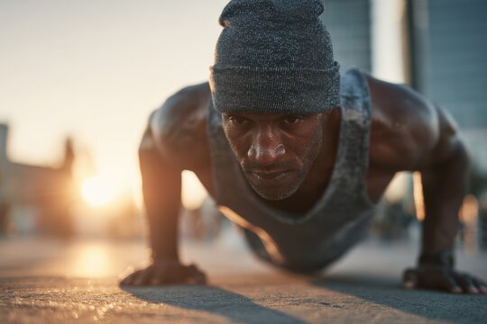 Man doing workout in the city. --ar 3:2 --raw --stylize 210 --v 7 Job ID: 581e287a-a311-4ee8-8989-eeaf4eb50084