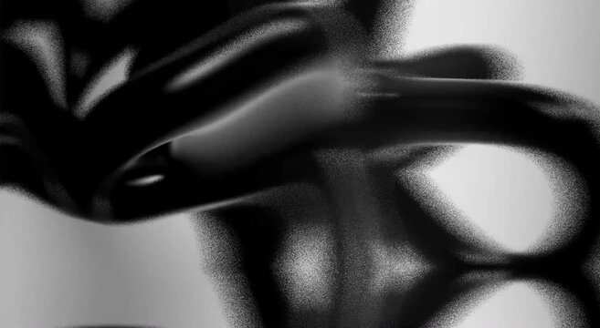 Abstract noise grain blur smooth flowing forms and grayscale gradients against neutral background. Minimal surreal texture blending motion, depth, and ambient visual structure.