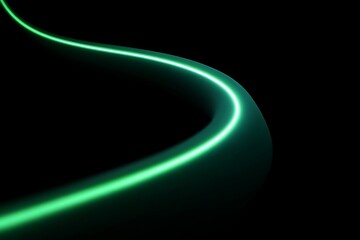 Abstract background featuring a graceful green neon light stream