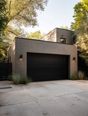 Contemporary modern house exterior with garage