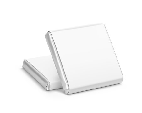 Branded chocolate squares, Neapolitan mockup for promoting business, special occasions. Vector illustration isolated on white background. Easy to use for presentation your logo, design. EPS10.