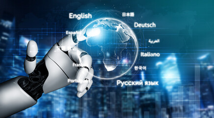 AI artificial intelligence bridges global language communication with multilingual virtual assistants, real-time languages translation, and digital tools for cultural connectivity. Vouch