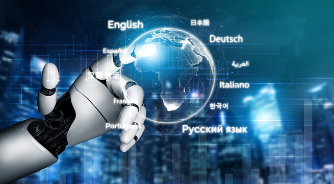 AI artificial intelligence bridges global language communication with multilingual virtual assistants, real-time languages translation, and digital tools for cultural connectivity. Vouch