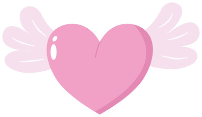 pink heart with wings