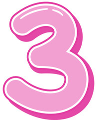 pink number 3