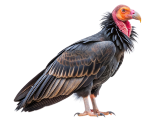 Striking california condor standing proudly with isolated