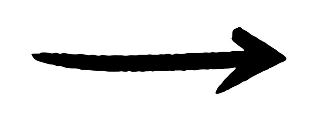 PNG Black Arrow Doodle Illustration with Transparent Background