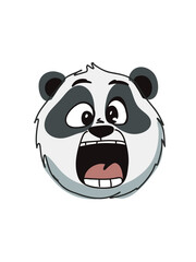 surprised panda portrait in children style