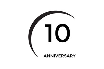 Obraz premium simple 10 anniversary design on a white background. A elegant anniversary celebration featuring romantic elements such as soft lighting, flowers, and symbolic decorations. Perfect for themes of love