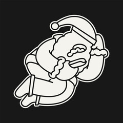 Christmas vector doodle illustration. Clean minimalist Christmas line art 
illustration featuring holiday elements in modern linear style. Perfect for festive designs, 
merch, prints, cards, branding.