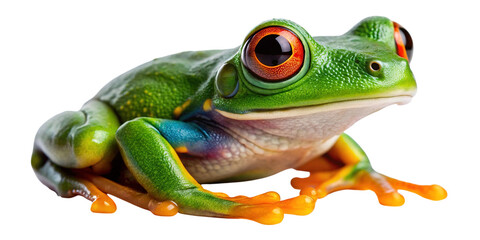 Obraz premium Vibrant red-eyed tree frog with striking colors and details