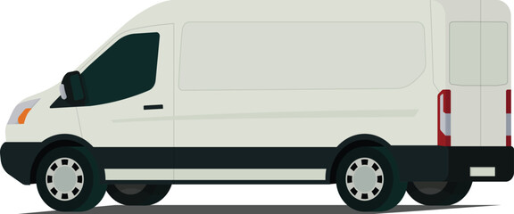 Transit van angled rear side view © kabutlazuardi