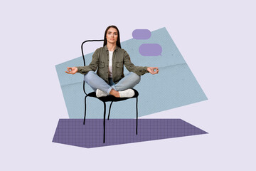 3d image sketch art full zine photo collage of happy girl guy stand bubble communication chat notification dialogue talk