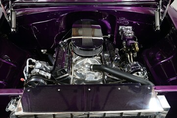 Chrome Custom American V8 Engine.