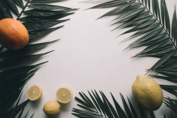 background with tropical fruits