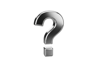 Solve Your Business Questions with This Professional Metallic Question Mark 3D Render for Websites, Presentations and Designs, Perfect for Marketing and Education
