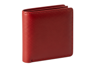 Sophisticated crimson leather wallet for secure storage, representing luxury and style, great for finance blogs or upscale product catalogs