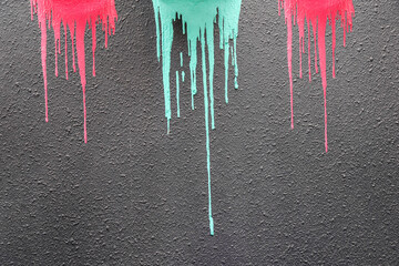 Paint drips on a wall