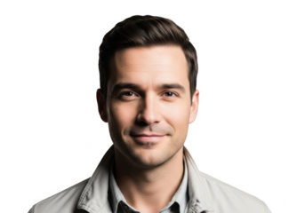 A professional headshot of a man with a neutral expression, wearing a light gray shirt, bow tie, dress shirt, man, portrait, pose, shirt, smile, tie, wear 