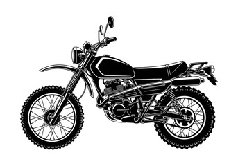 Fototapeta premium Dirt Bike Silhouette SVG - Off-Road Motorcycle Enduro Vector Clipart PNG Black Icon