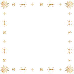 square golden snow flake frame